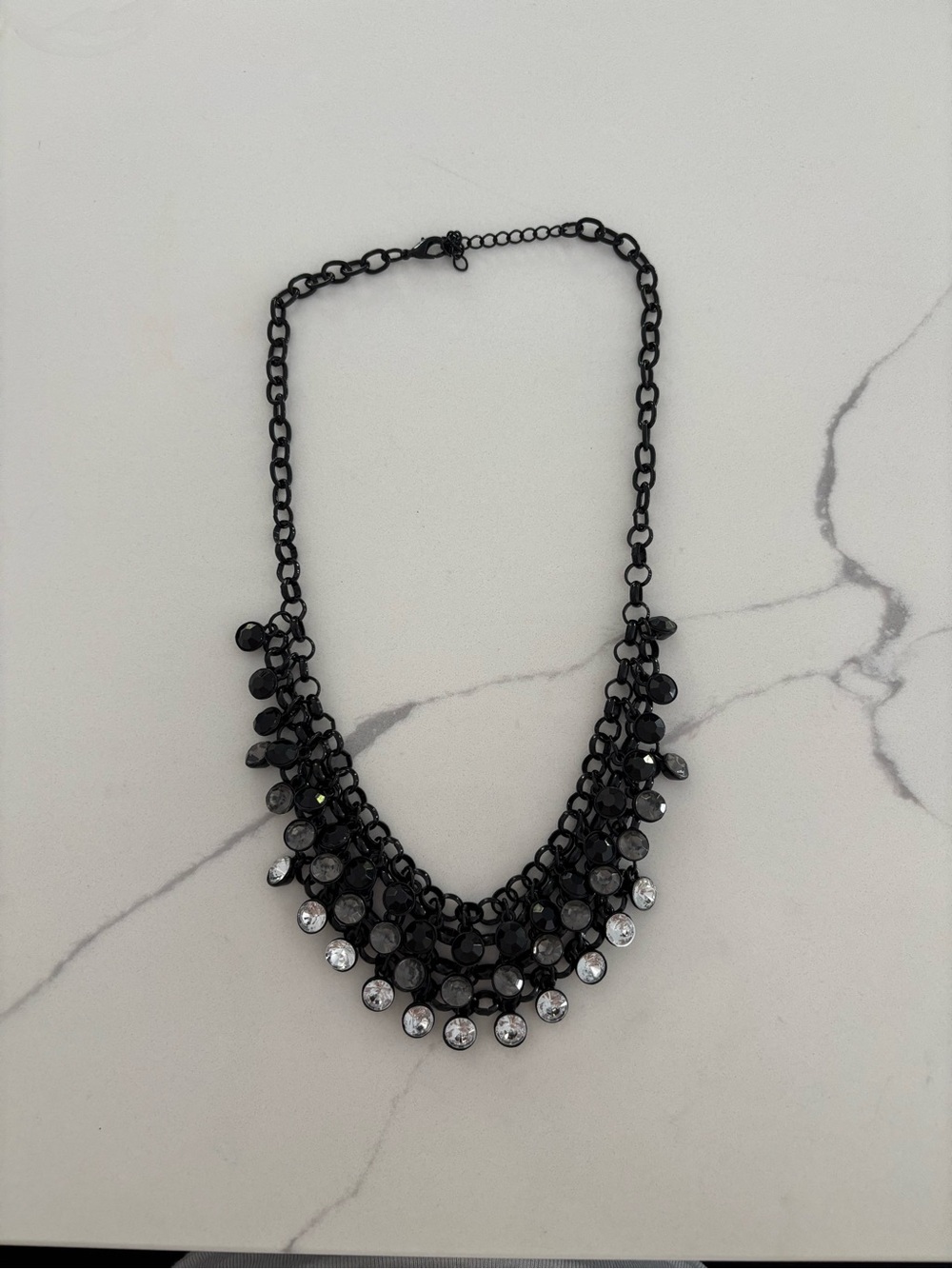 Black Crystal Statement Necklace - Women Jewelry